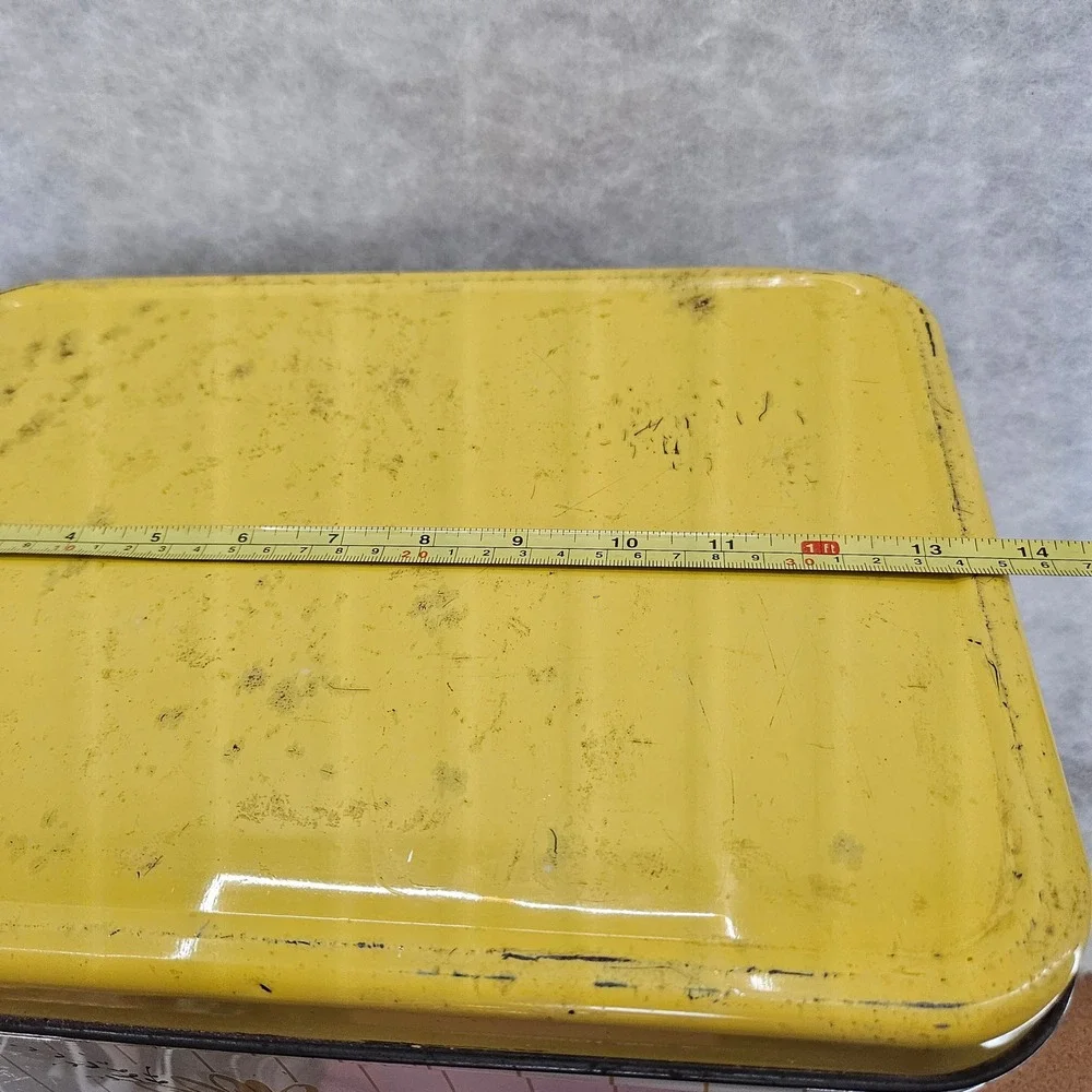 Vintage Decorware‎ Metal Bread Box Yellow Floral Kitchen Storage Container